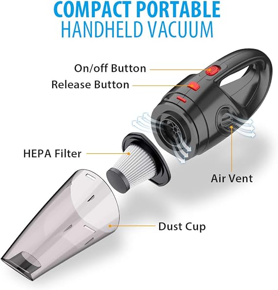Handheld Vacuum, Hand Vacuum Cordless With High Power