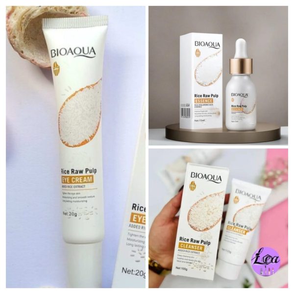 BIOAQUA Rice Eye Cream with Rice Serum with Rice Cleanser 3 in 1 Deal