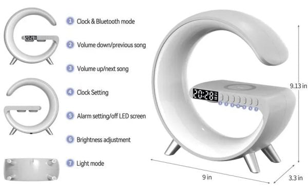 G63 Rgb Light Bluetooth Speaker Charging 4 In 1 Led Rgb Night Light Alarm Clock