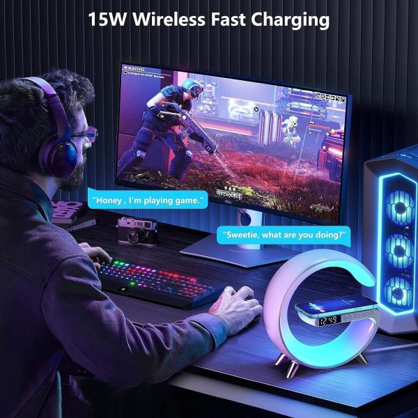 G63 Rgb Light Bluetooth Speaker Charging 4 In 1 Led Rgb Night Light Alarm Clock