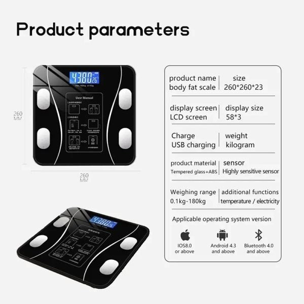 Body Weight Scales Smart Bluetooth Usb Charging