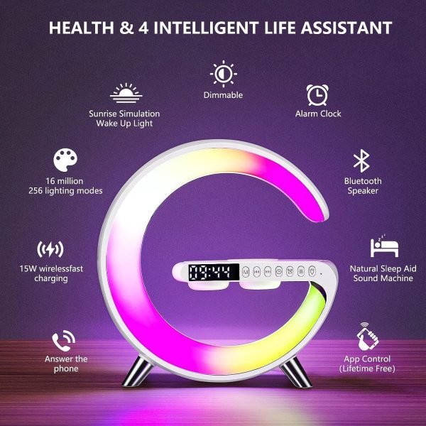 G63 Rgb Light Bluetooth Speaker Charging 4 In 1 Led Rgb Night Light Alarm Clock