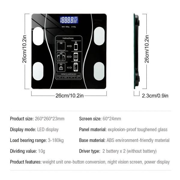 Body Weight Scales Smart Bluetooth Usb Charging